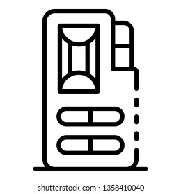 Cassette dictaphone icon. Outline cassette dictaphone vector icon for web design isolated on white background