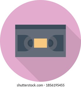 cassette flat circle with shadow icon