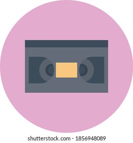 cassette flat circle with shadow icon