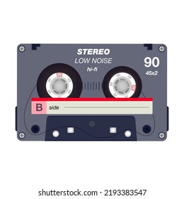 Cassette Flat Icon. Different Retro Audio Tapes, Old School Media Equipment Isolated Vector Illustration. Outdated Technology And Music