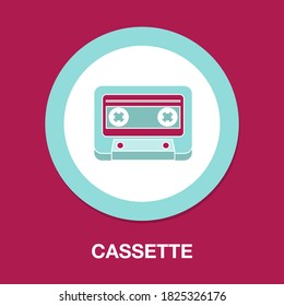 cassette flat icon - simple, vector, icon for website design, mobile app, ui. Vector Illustration
