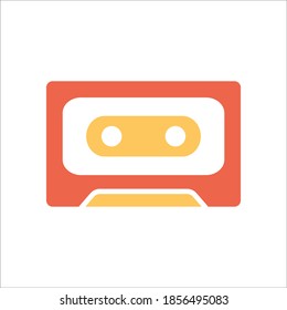 Cassette Flat Icon Vector Logo Template Illustration