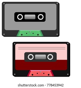 cassette flat vector