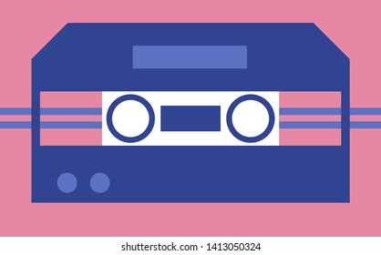Cassette geometric illustration isolated on white