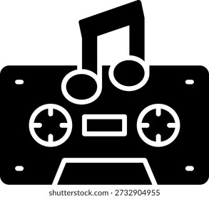 Cassette Glyph Vector Icon Design