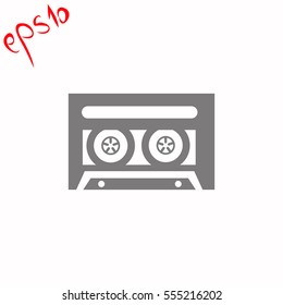 Cassette grey icon.