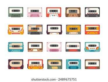 Cassette Groovy Retro Element Set