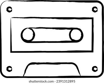 Cassette hand drawn vector illustration