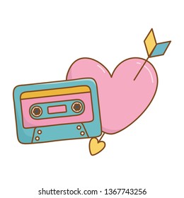 cassette and heart with arrow