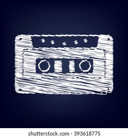 Cassette icon, audio tape sign