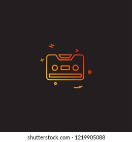 Cassette icon design vector