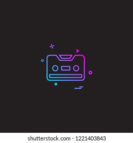 Cassette icon design vector