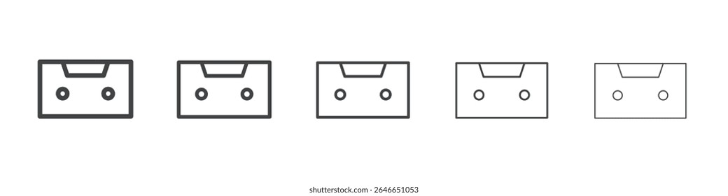 Ícone de cassete simples logotipo de estrutura de tópicos