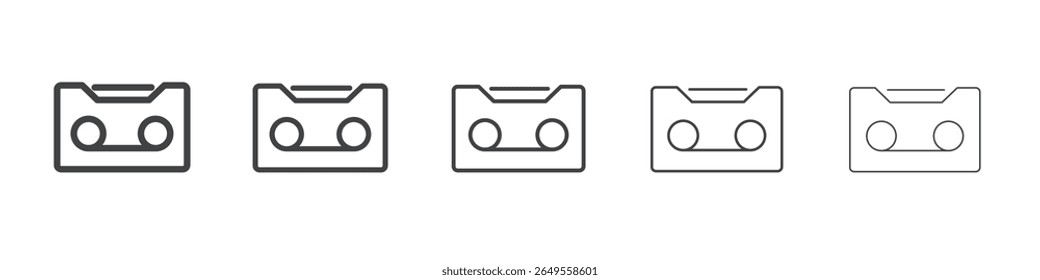 Ícone de cassete simples logotipo de estrutura de tópicos