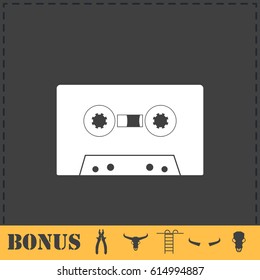 Cassette icon flat. Simple vector symbol and bonus icon