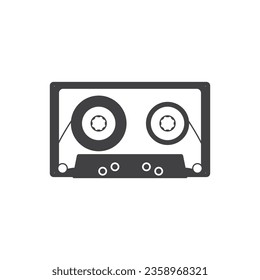Cassette icon in flat style, Audio Cassette icon. Retro badge. isolated on white background, Trendy Flat style for graphic design, logo, Web site, social media, UI, 