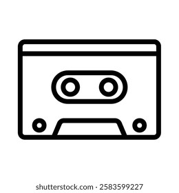 Cassette icon illustration in line style. Perfect for website mobile app presentation. Suitable for any user interface and user experience