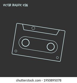 Cassette icon line element. Vector illustration of cassette icon line isolated on clean background for your web mobile app logo design.