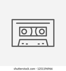 Cassette icon line symbol. Isolated vector illustration of  icon sign concept for your web site mobile app logo UI design.