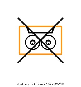 Cassette icon. Line and two colour design template