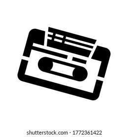 cassette icon or logo isolated sign symbol vector illustration - high quality black style vector icons

