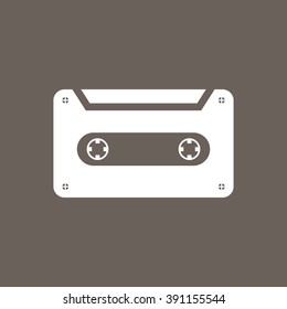 Cassette Icon on Dark Gray Color. Eps-10.