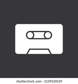 Icono de cassette en fondo gris