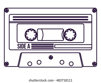 Cassette icon. retro technology gadget and antique theme. Isolated design. Vector illustration