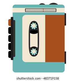 Cassette icon. retro technology gadget and antique theme. Isolated design. Vector illustration