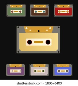 Cassette icon set