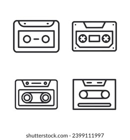 cassette icon set vector illustration