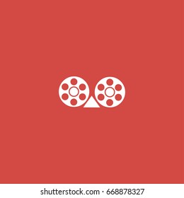 cassette icon. sign design. red background