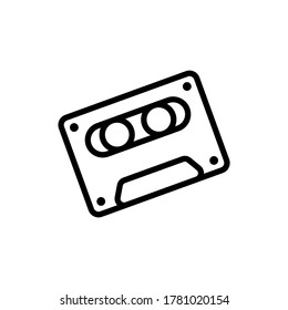 Cassette icon. Simple line, outline vector elements of rock n roll icons for ui and ux, website or mobile application