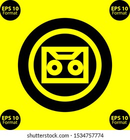 Cassette icon is a simple logo or icon, compatible for any company.