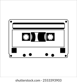 Cassette icon. Stylish vintage cassette vector. Vector colored old audio cassette. Cassette tape simple icon. Music recording vector.