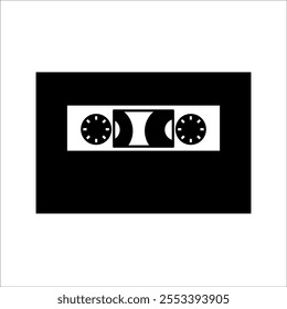 Cassette icon. Stylish vintage cassette vector. Vector colored old audio cassette. Cassette tape simple icon. Music recording vector.