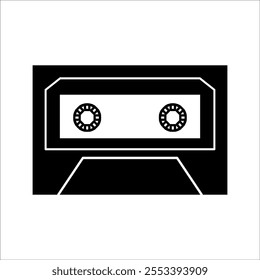 Cassette icon. Stylish vintage cassette vector. Vector colored old audio cassette. Cassette tape simple icon. Music recording vector.