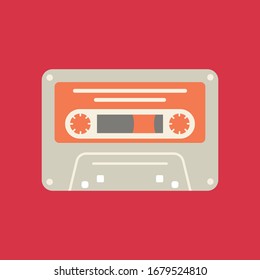 Cassette icon. the tape symbol. Flat illustration  