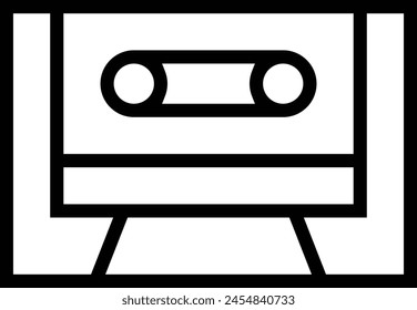 cassette icon. Thin linear style design isolated on white background
