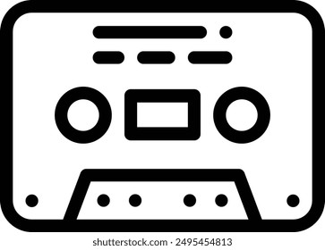 cassette icon. Thin Linear Style Design Isolated On White Background