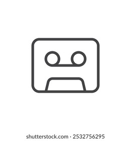 Cassette icon Thin outline art symbol