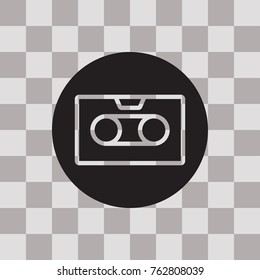 Cassette icon in trendy isolated on grey background.Vector illustration.