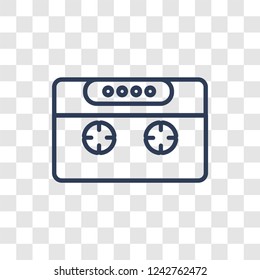 Cassette icon. Trendy linear Cassette logo concept on transparent background from Music collection