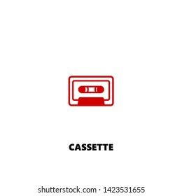 cassette icon. cassette vector design. sign design. red color