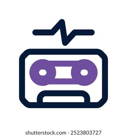 Icono de cassette. Icono de Vector de doble tono para su Sitio web, móvil, presentación y diseño de logotipo.
