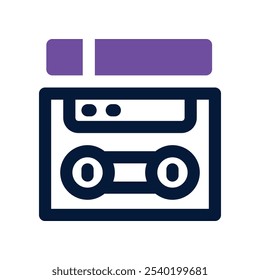 cassette icon. vector dual tone icon for your website, mobile, presentation, and logo design.