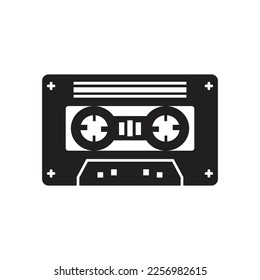 Cassette icon vector illustration, Old music cassette sign.