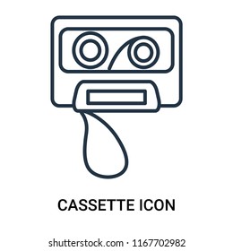 Cassette icon vector isolated on white background, Cassette transparent sign , outline linear symbol or line shape