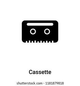 Cassette icon vector isolated on white background, logo concept of Cassette sign on transparent background, filled black symbol