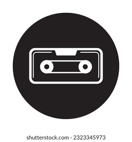diseño del logotipo de la ilustración de la plantilla del vector de icono de cassette